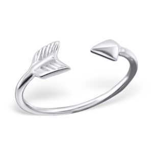 Adjustable Arrow Sterling Silver Mid Finger Ring