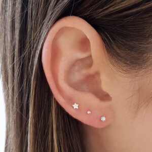 2mm Silver Cubic Zirconia Earring Studs