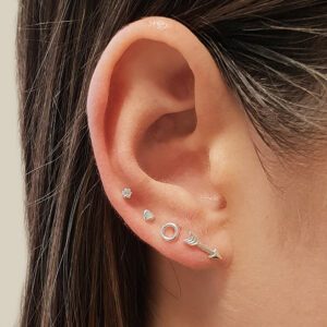 Hypoallergenic Arrow Studs in 925 Sterling Silver
