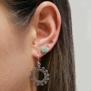 3 Dot Ball Silver Earring Studs