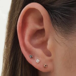 Tiny 3mm Knot Silver Earring Studs