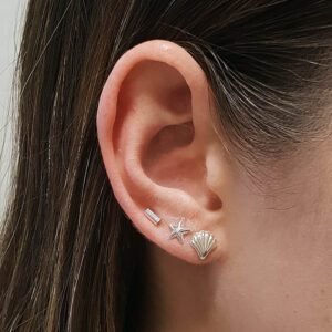 925 Sterling Silver Sea Shell Earring Studs