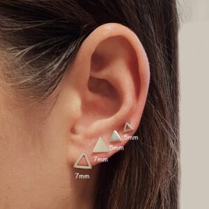 Small 5mm Cut Out Triangle Sterling Silver Earring Studs