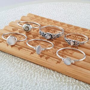 Fine Celtic Mother Of Pearl Sterling Silver Ring