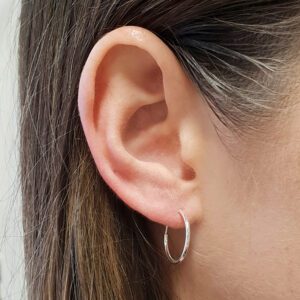 Small 8-16mm Sterling Silver Hoop Sleeper Earrings