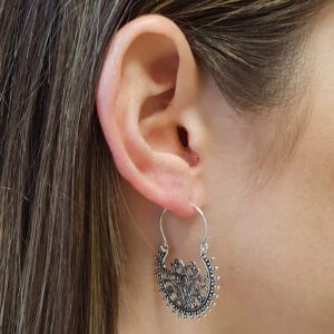 Celtic Disc Silver Earrings