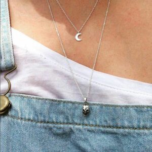 Crescent Moon Sterling Silver Pendant Necklace
