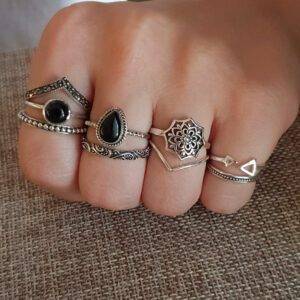 3mm Beaded Silver Stacker Band Ring