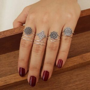 Filigree Circle Ring in Darkened 925 Sterling Silver