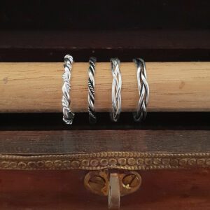 Birds Nest Polished Silver Ring