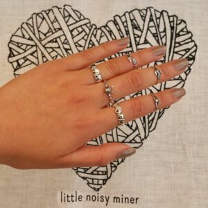 Anchor Knuckle Ring in Oxidised Solid Sterling Silver