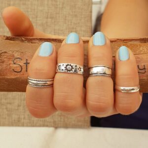 Star Moon Sun Silver Knuckle Ring