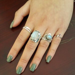 Swirl Adjustable Midi Sterling Silver Ring