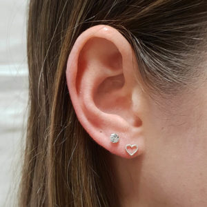 4mm Sterling Silver Round Cut CZ Earring Studs