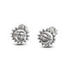 Smiling Sun Moon Silver Stud Earrings