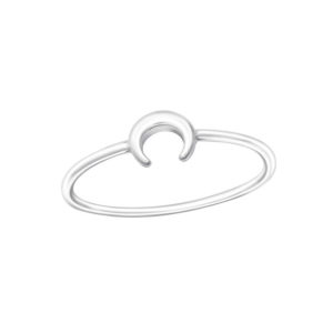 Small Crescent Moon Silver Ring