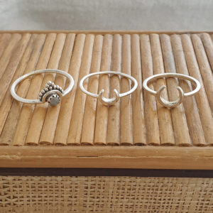 Small Crescent Moon Silver Ring