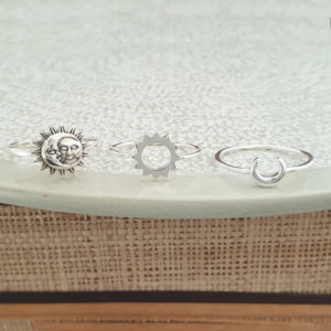 Small Crescent Moon Silver Ring
