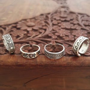 Ocean Moon Silver Knuckle Ring