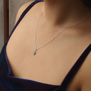 Blue Amazonite Gemstone Silver Necklace