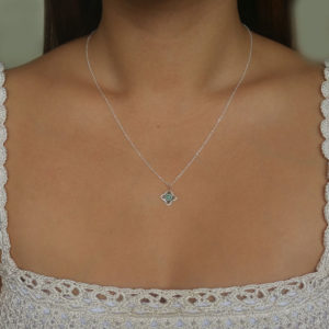 Blue Amazonite Gemstone Silver Necklace