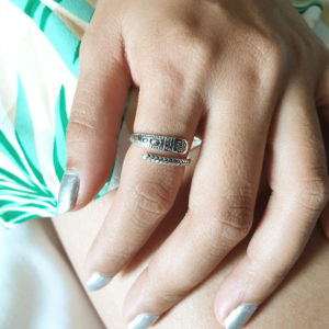 Aztec Adjustable Silver Ring