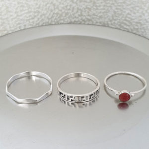 Greek Key Silver Band Ring