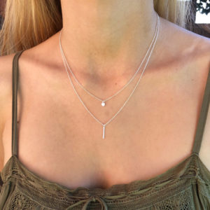 Circle Bar Silver Necklace