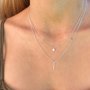 Circle Bar Silver Necklace