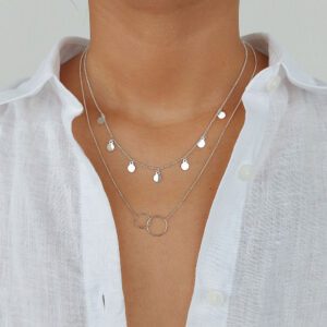 7 Circles Silver Necklace