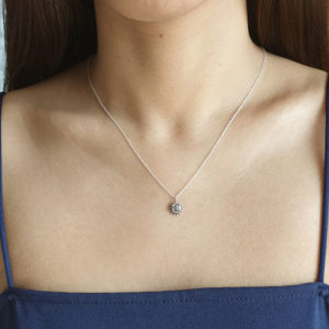 Smiling Sun and Moon Silver Necklace