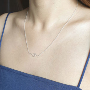 Surf Wave Silver Necklace