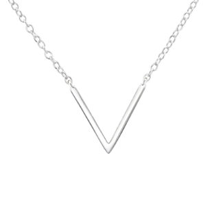 V Silver Necklace