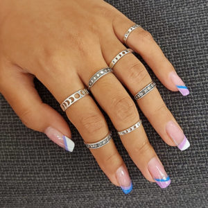 Phases of Moon Silver Ring