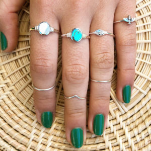 Abalone Shell Silver Ring