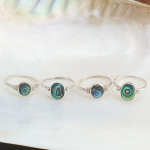 Abalone Shell Silver Ring