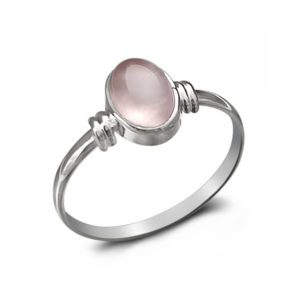 Classic Oval Rose Quartz Gemstone Ring