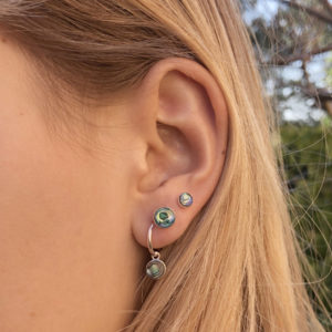 4mm Abalone Circle Silver Earring Studs