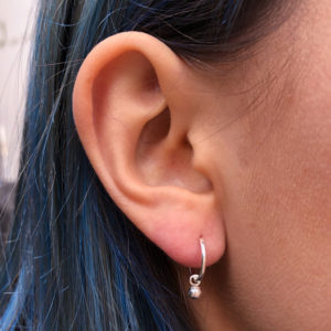 Ball Charm Hoop Earrings