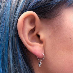 Skull Charm Hoop Earrings