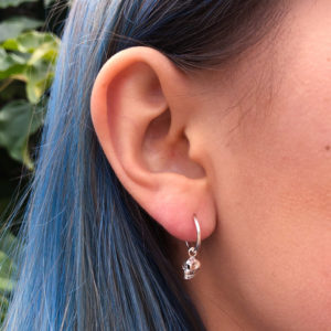Skull Charm Hoop Earrings