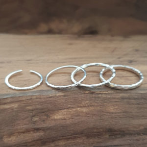1mm Hammered Rock Stacker Ring