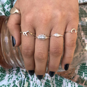 Beaded Shell Silver Ring