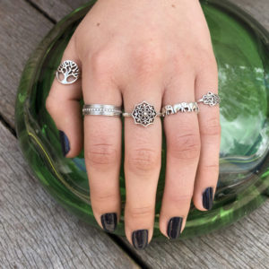 Dot Band Silver Ring