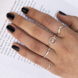 Mountain Circle Silver Ring