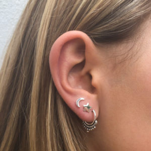 Small Boho Silver Hoop Earrings