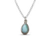 Water Drop Larimar Silver Necklace