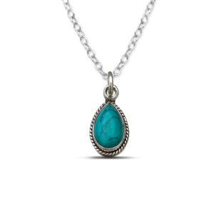 Water Drop Turquoise Silver Necklace