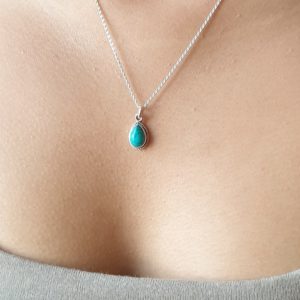Water Drop Turquoise Silver Necklace
