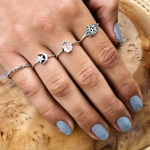 Moon Star Silver Ring